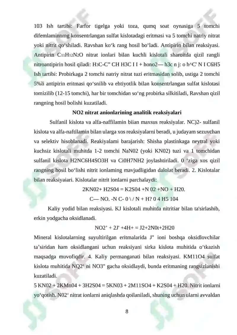 ANIONLARNING 3-GURUHI VA ULARGA XOS SIFAT REAKSIYALAR 7