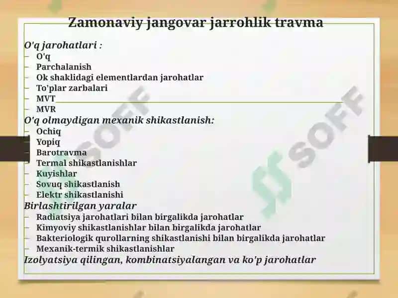 Zamonaviy o'q-dorilarning halokatli ta'sirining xususiyatlari 7