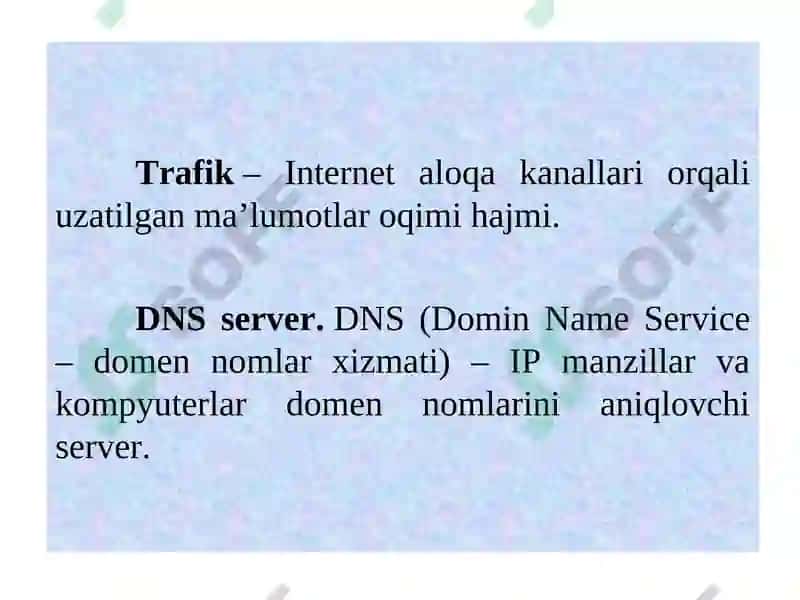 INTERNET TARMOG’I VA DNS XIZMATI 7