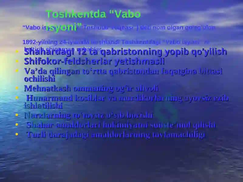 Turkistonda milliy ozodlik harakatlarining boshlanishi va uning sabablari 7