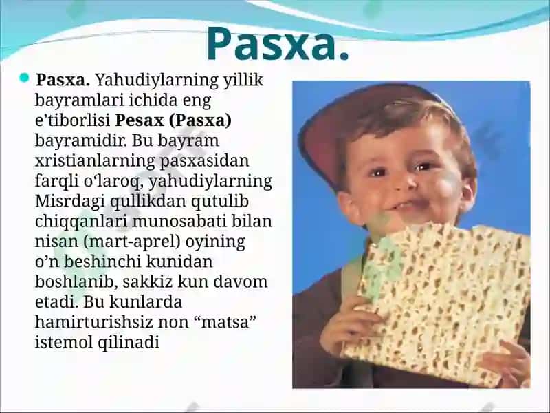 Yahudiylik dinidagi bayramlar 7