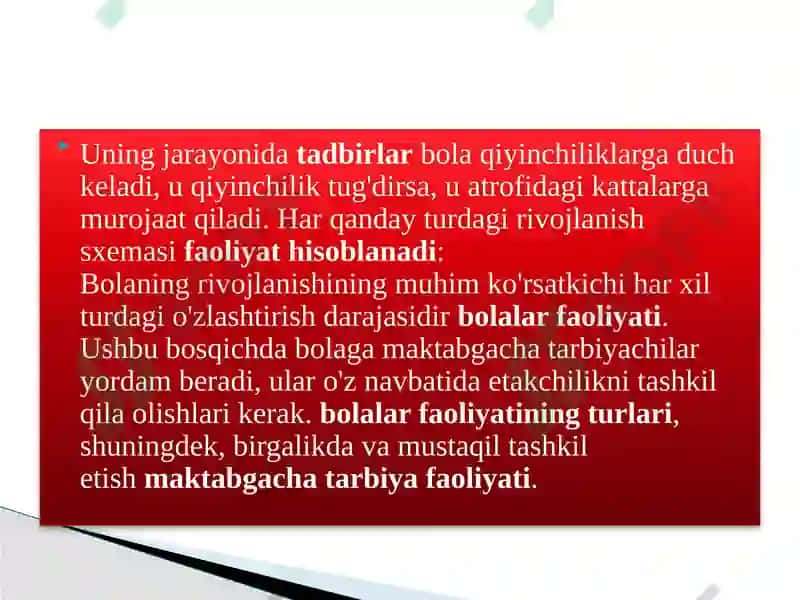 Maktabgacha yoshdagi bolalarning faoliyat turlari 7