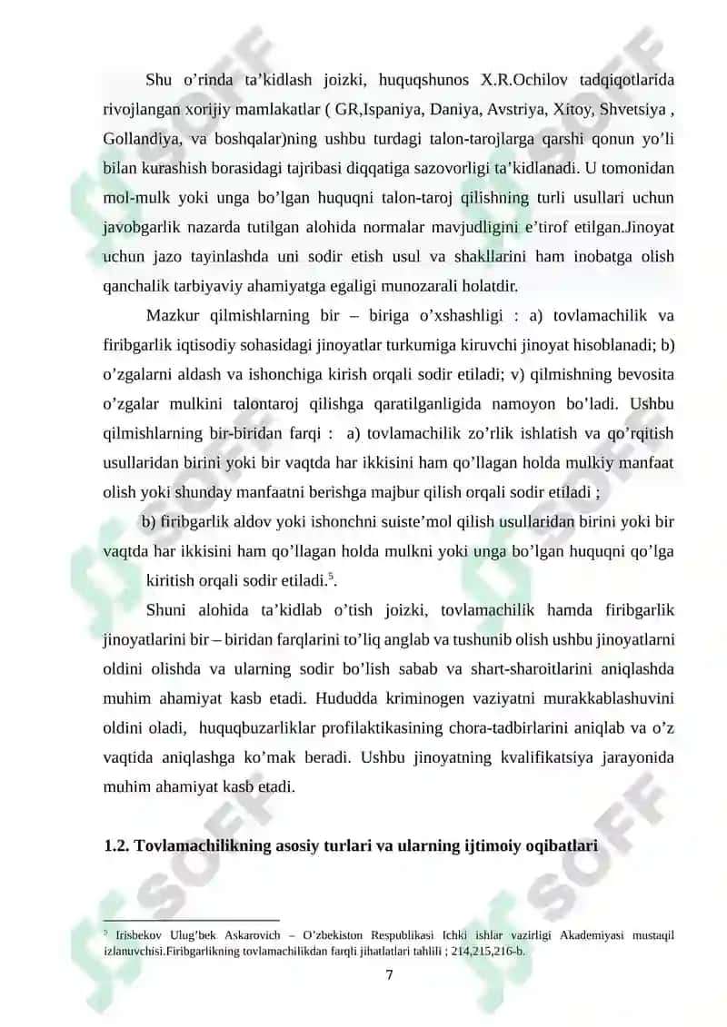 Tovlamachilikni Kvalifikatsiya Qilishning O'ziga Xos Xususiyatlari 7