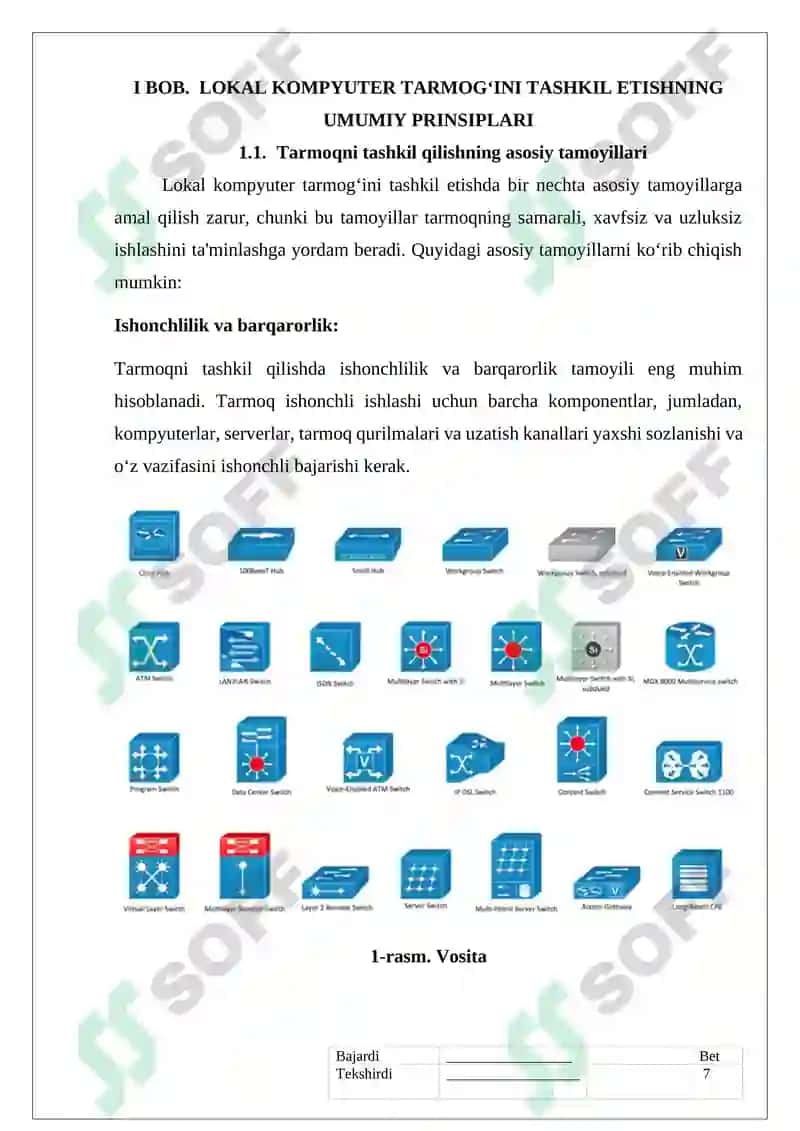 Tijorat tashkiloti uchun lokal kompyuter tarmogʻini ishlab chiqish 7