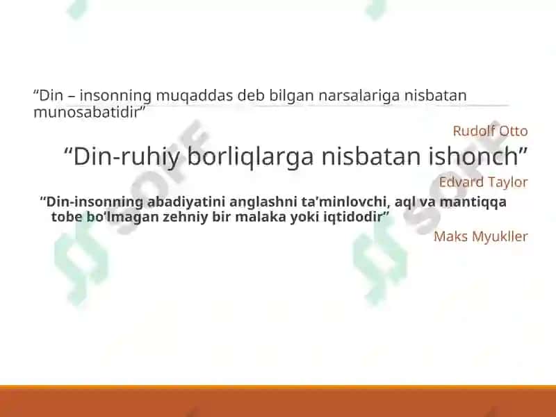 “Din” so’zining ma’nosi va din haqidagi qarashlar 7