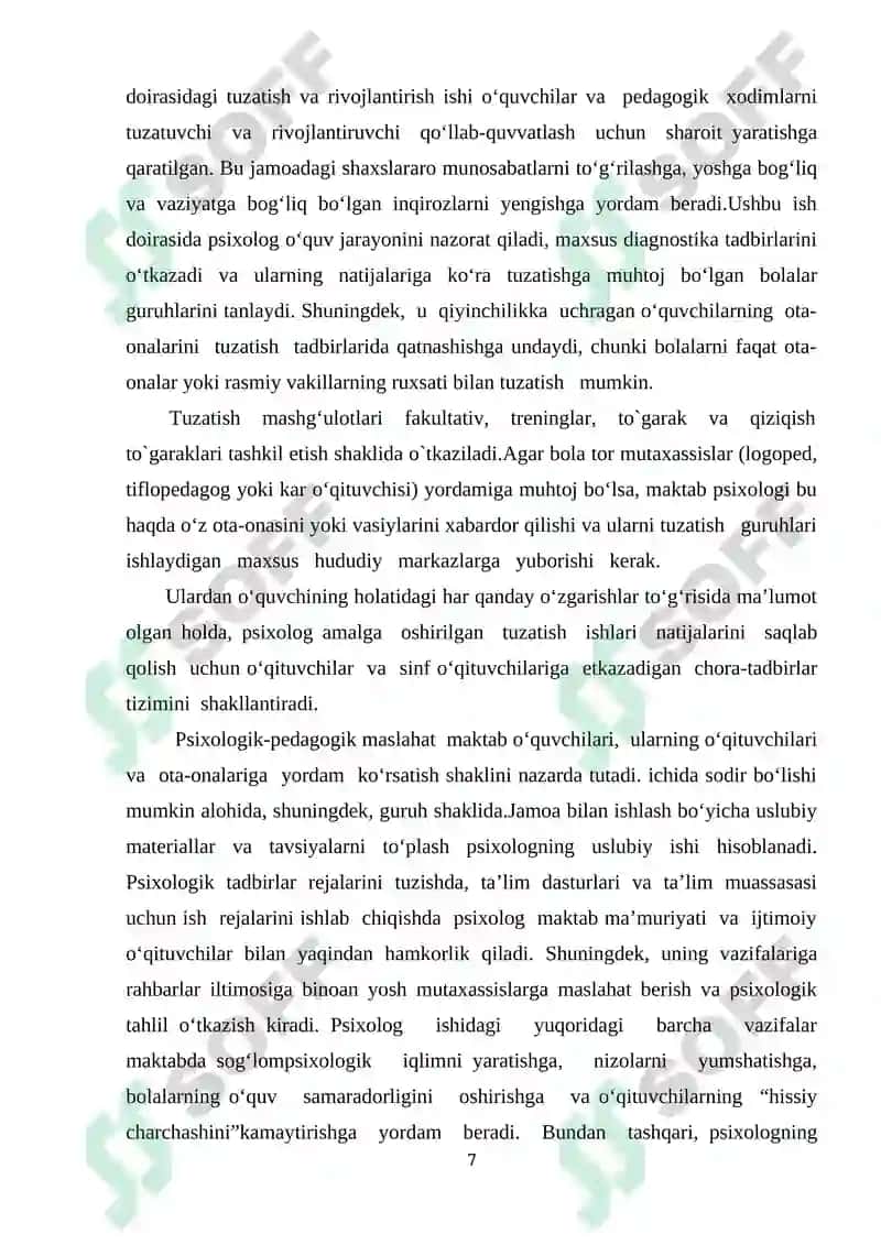 Ta’lim tizimida psixologik xizmat maqsad va vazifalari 7