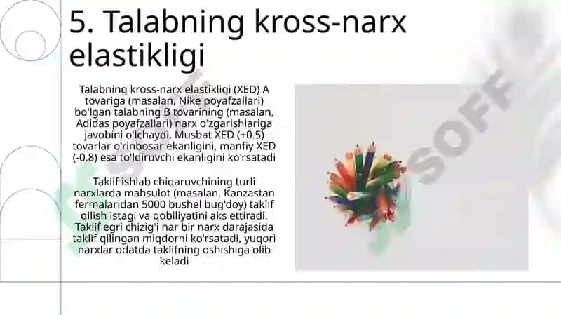 Talab, taklif va elastiklikning uch koʻrinishi 7
