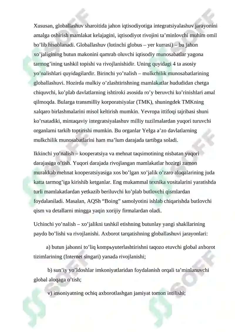 Xalqaro iqtisodiy integratsiya uning mazmun va shakillari 7