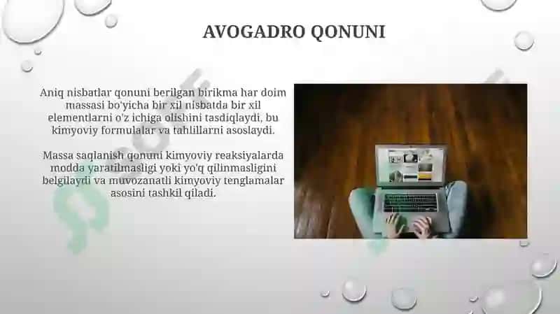 Anorganik kimyo fanining asosiy qonunlari 7