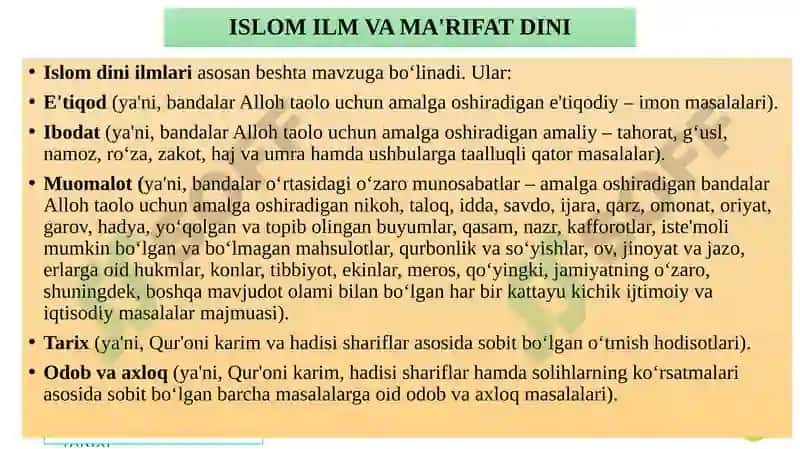 Islomda iqtisodiy munosabatlar 7