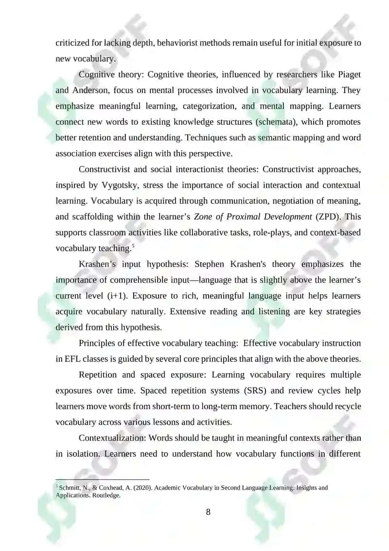 Effective Methods of Teaching Vocabulary in EFL Classes 7