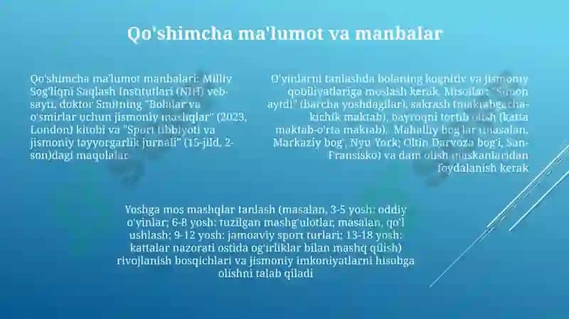 Yoshga mos jismoniy mashqlar (YMJ) o‘zgartirishlarni talab qiladi 7