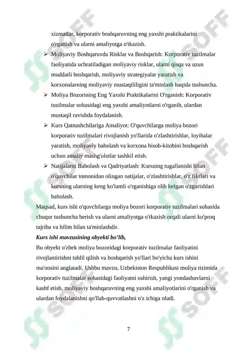 Moliya bozorining korporativ tuzilmalar faoliyatini rivojlantirish yóllari 7