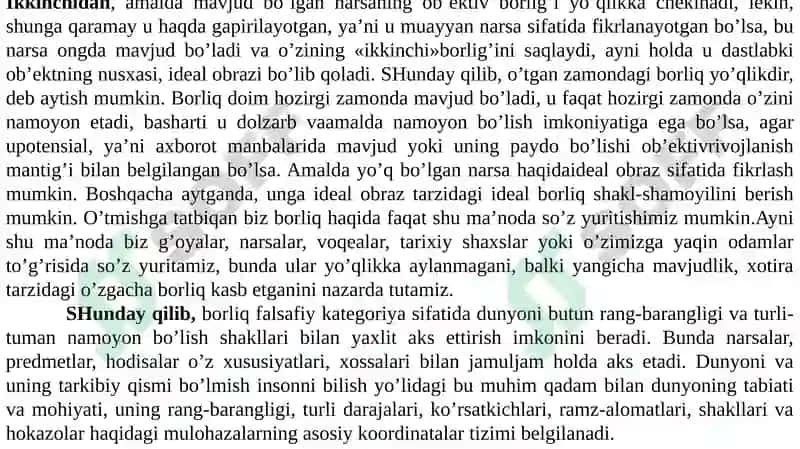Ontologiya borliq varivojlanish falsafasi 7