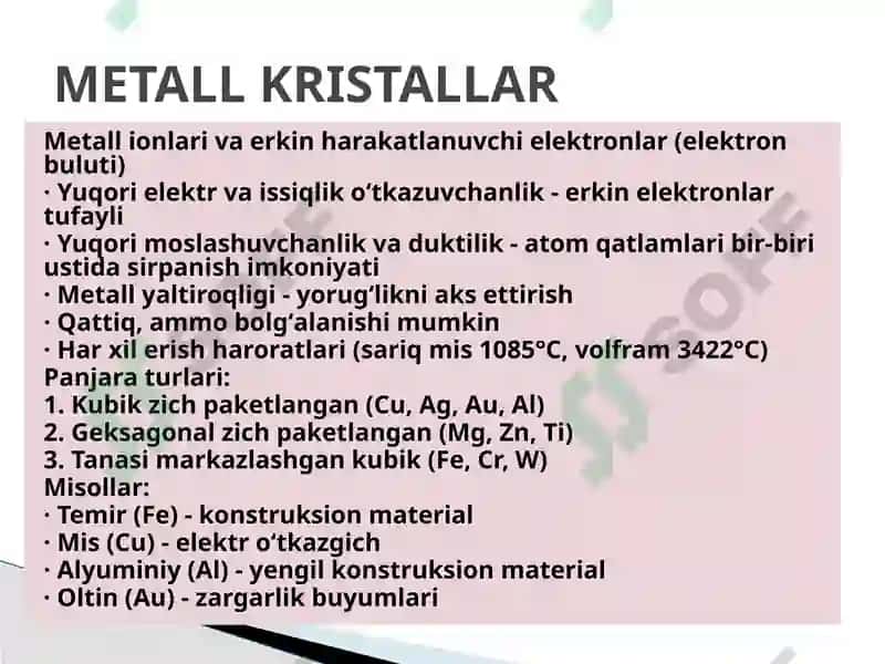 Kristallarning Kimyoviy Tarkibini O’rganish 7