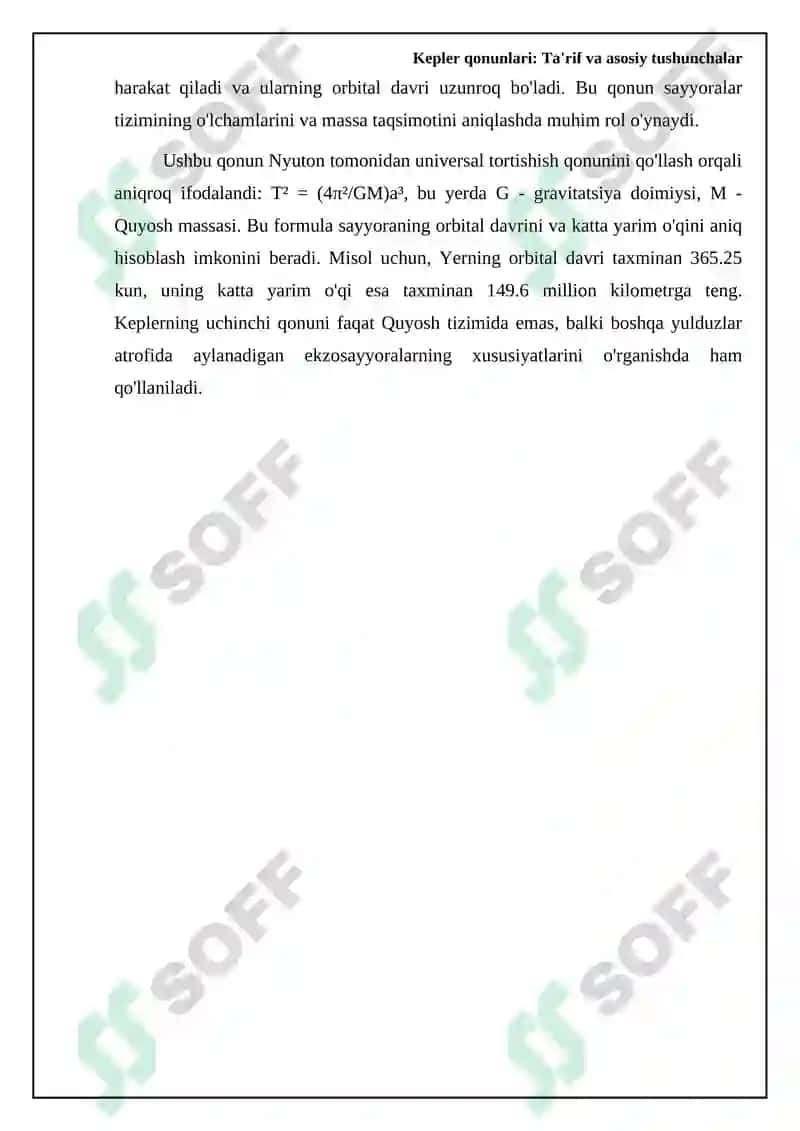 Kepler qonunlari 7