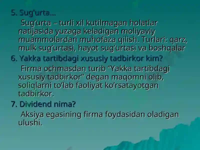 "Firma ochish" dars ishlanmasi 7