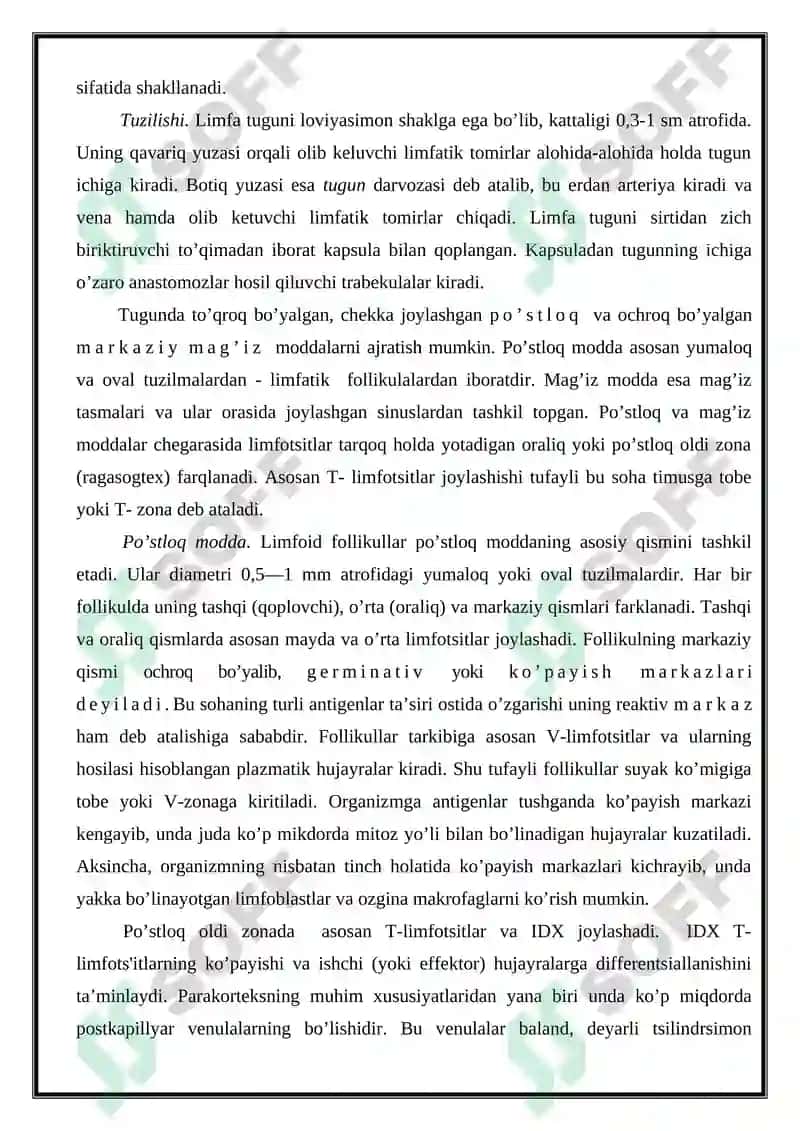 Gemositopoez jarayononinig boshqariluvi. Immun-himoya reaksiyalarining morfologik asoslari. 7