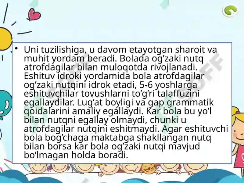 Eshitishda Nuqsoni Bulgan Bolalarning Ogzaki Nutqning Idrok Etishi 7