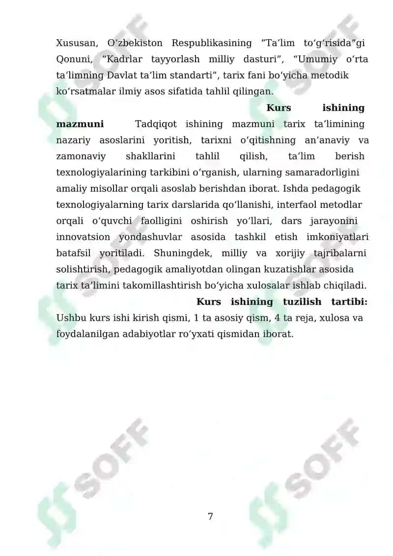 Tarix O’qitish Metodikasi 7