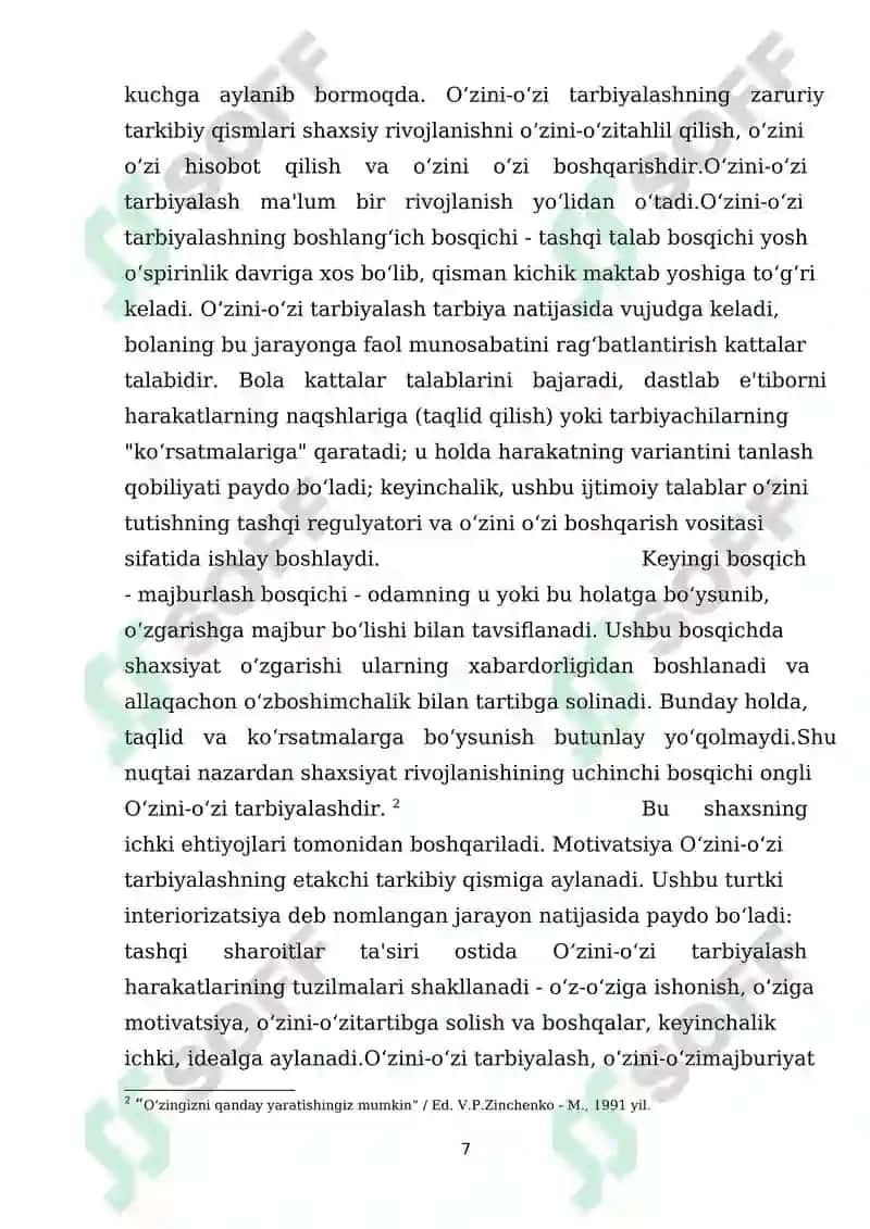 G. Ollport nazariyasi. O‘zini-o‘zi kamol toptirish qobiliyati. 7