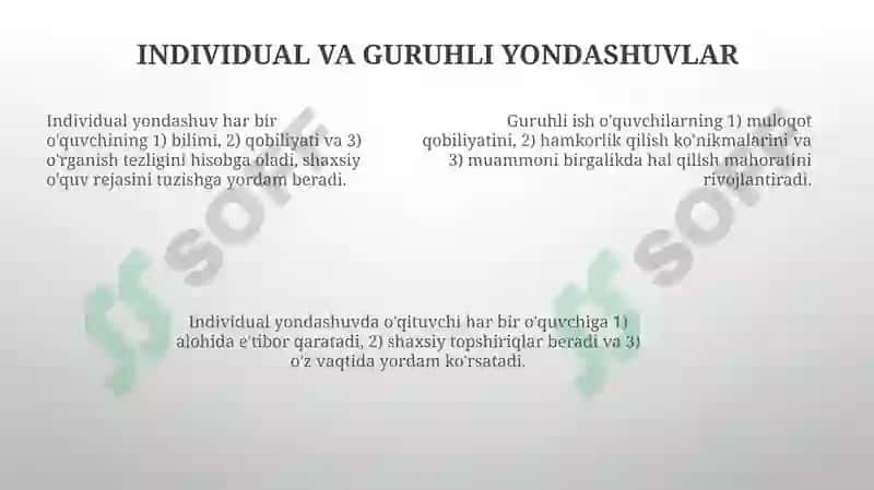 Matematika o'qitishni tashkil etish 7