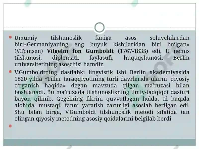 Tilshunoslik tarixidagi yoʼnalishlar va maktablar 7