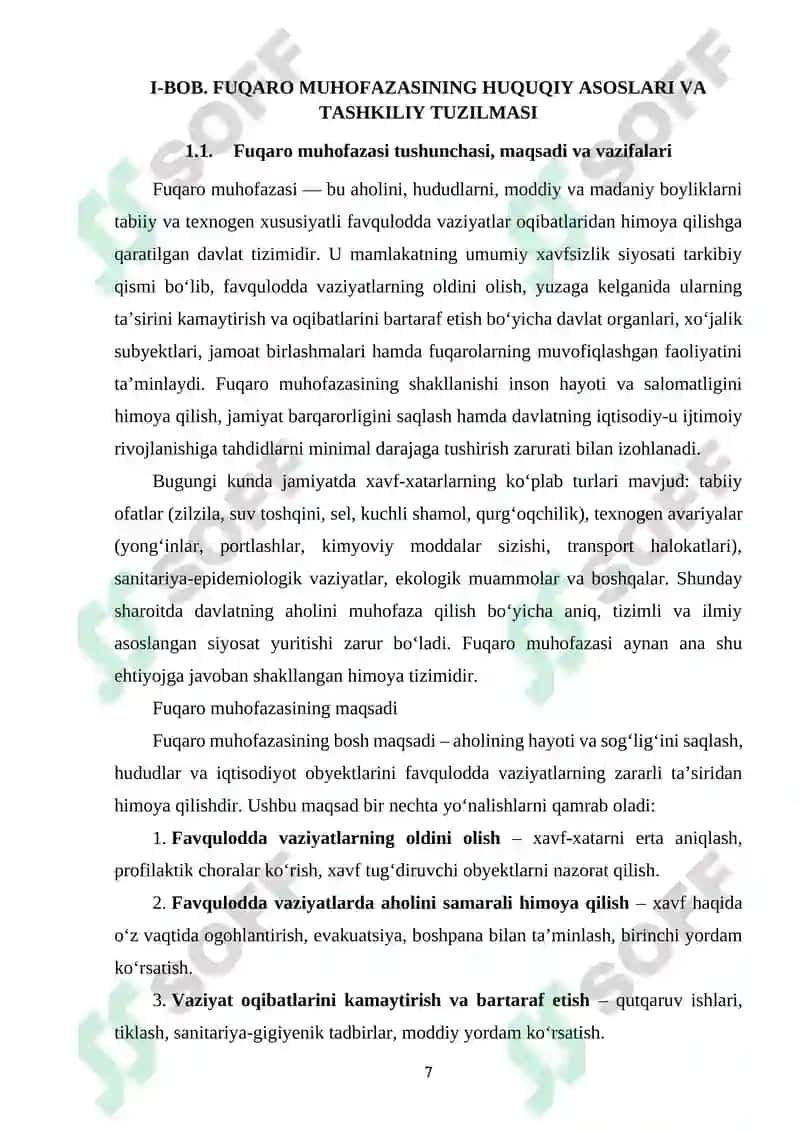 FUQARO MUHOFAZASINING HUQUQIY ASOSLARI (FUQARO MUHOFAZASI BORASIDA QABUL QILIGAN HUQUQIY-ME’YORIY HUJJATLARNING MOHIYATI). 7