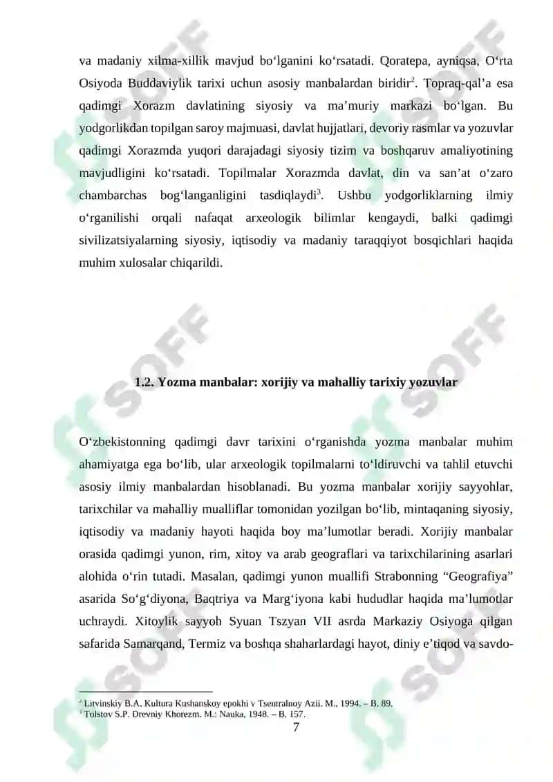 O'zbekistonda qadimgi davr tarixining o'rganilishi tarixshunosligi 7
