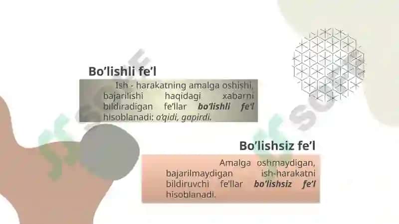 Fe’lning vazifadosh shakllari 7