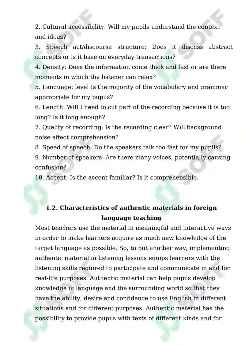 Theoretical background of teaching listening and use of authentic materials 7
