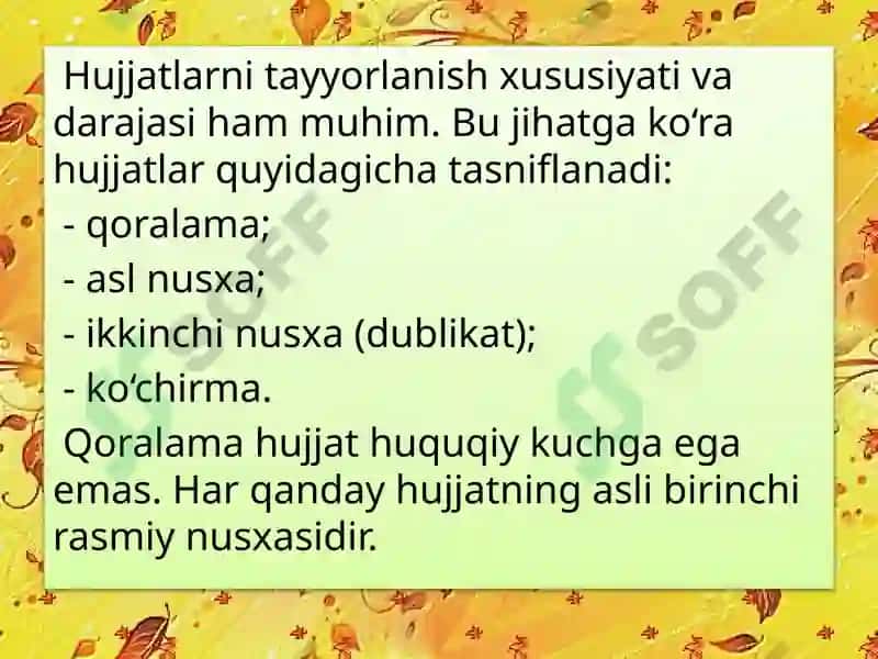 ISH HUJJATLARI VA ULARGA QO‘YILADIGAN TALABLAR 7