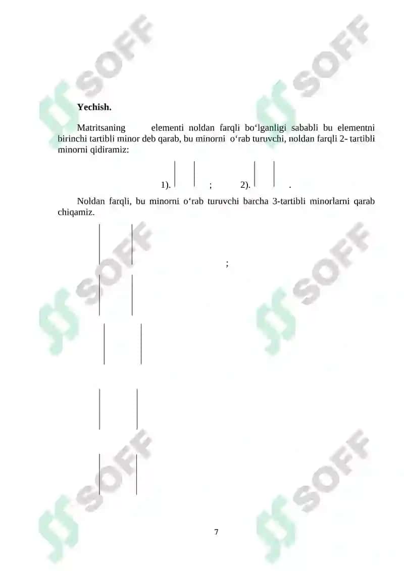 Matritsa rangi. Teskari matritsa 7