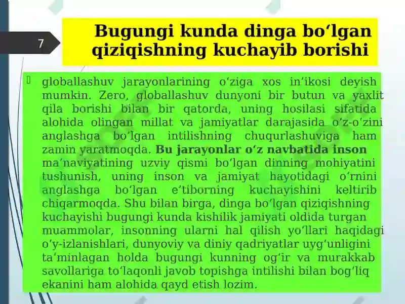 Zamonaviy diniy harakatlar va sektalar 7
