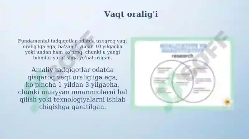 Fundamental va amaliy tadqiqotlarning biologiyadagi farqlari 7
