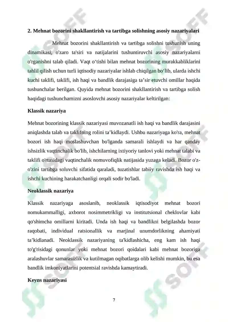 O'ZBEKISTONDA ISHCHI KUCHI BOZORINI SHAKLLANTIRISH VA TARTIBGA SOLISH MUAMMOLARI 7