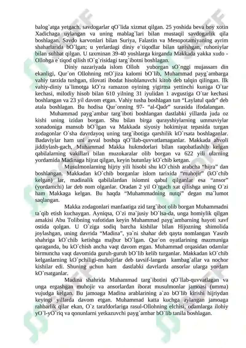 Islom Diniyning Vujudga Kelishi va Tarqalishi 7