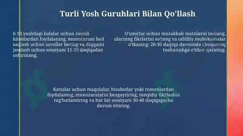 "Birgalikda oʻqiymiz metodidan foydalanish" 7