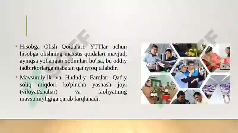 Yakka tartibdagi tadbirkorlarning daromadlariga soliq solishning o'ziga xos xususiyatlari 7
