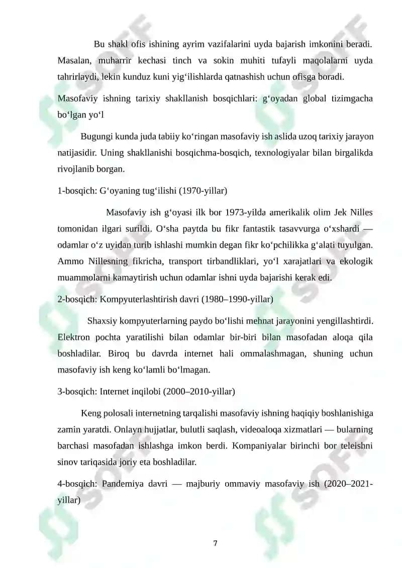 Masofaviy ish sharoitida ergonomik qoidalar va ularni joriy etish 7
