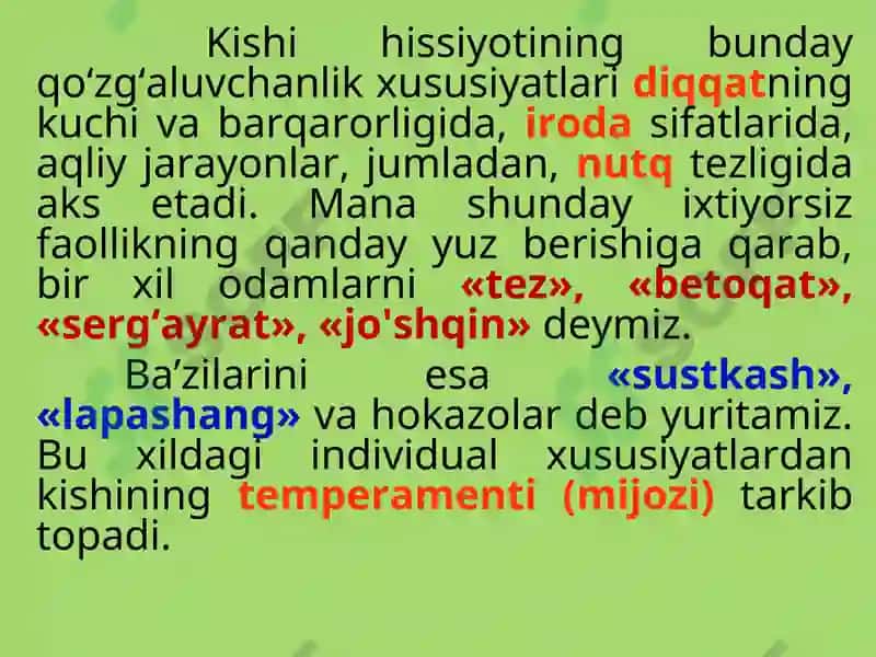 SHAXSNING INDIVIDUAL XUSUSIYATLARI 7