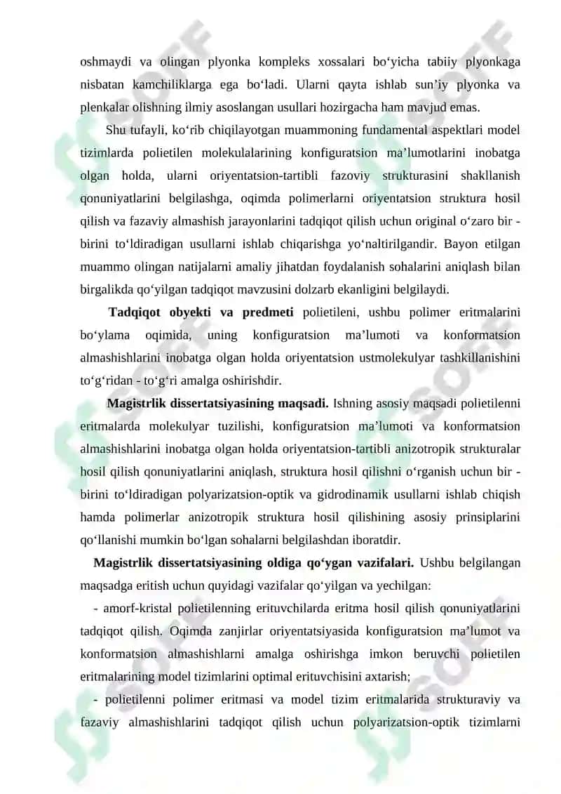 Neft asosida olinadigan smolalardan lak va emal olish jarayonlarining muqobil sharoitlarini o’rganish 7