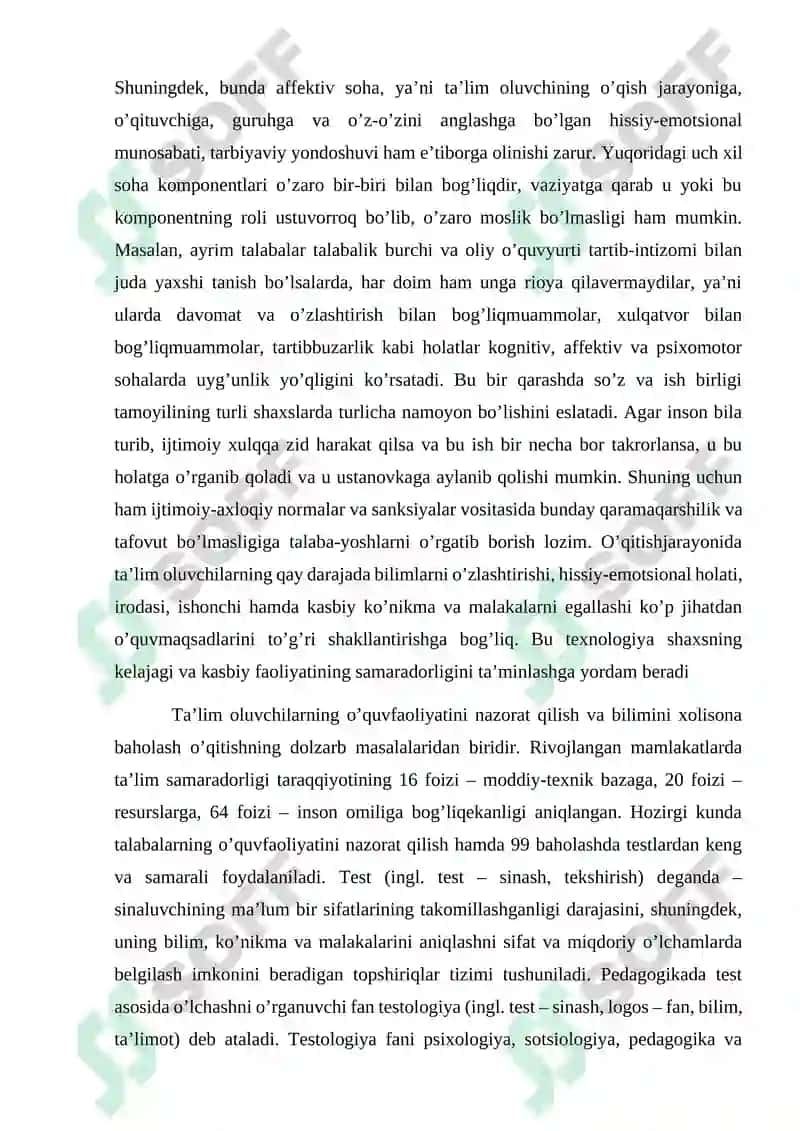 O‘ZBEKISTONDA VA XORIJDA PEDAGOGIK TESTNING RIVOJLANISHI 7