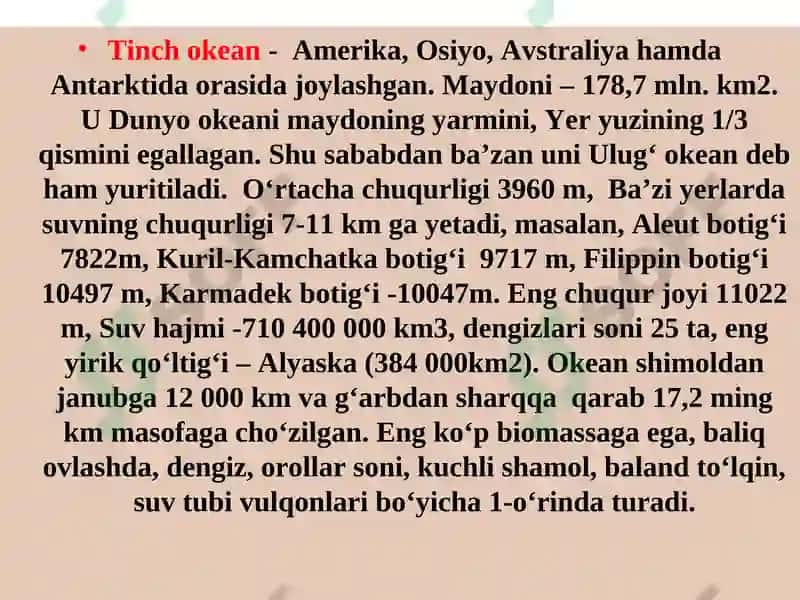 Janubiy okean, uning chegaralari haqidagi ma’lumotlarning geografik talqini 7