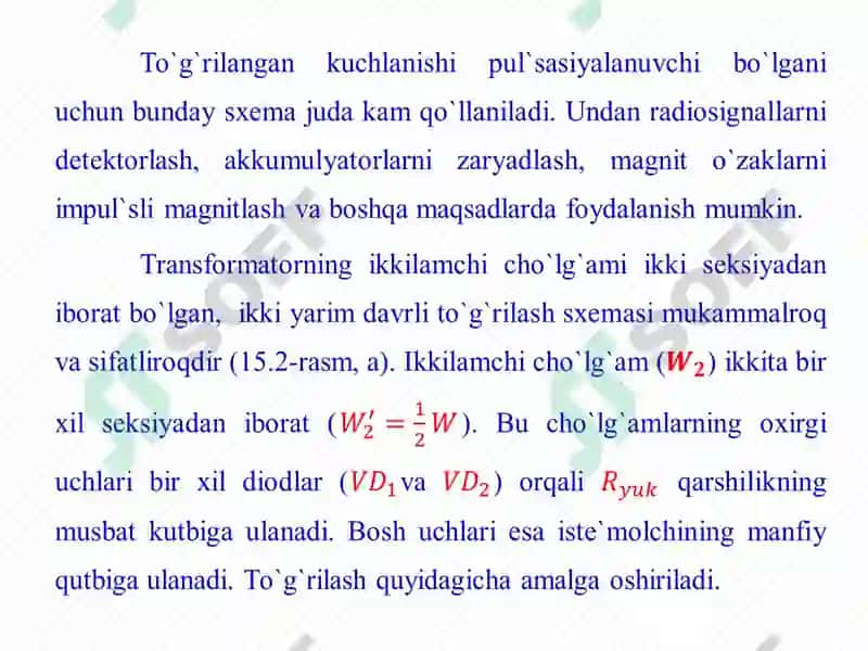 O`ZGАRUVCHАN TОKNI TO`G`RILАSH ZАNJIRLАRI 7
