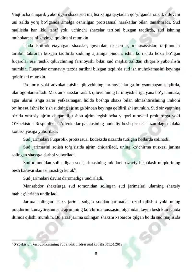 Protsessual majburlov choralari 7