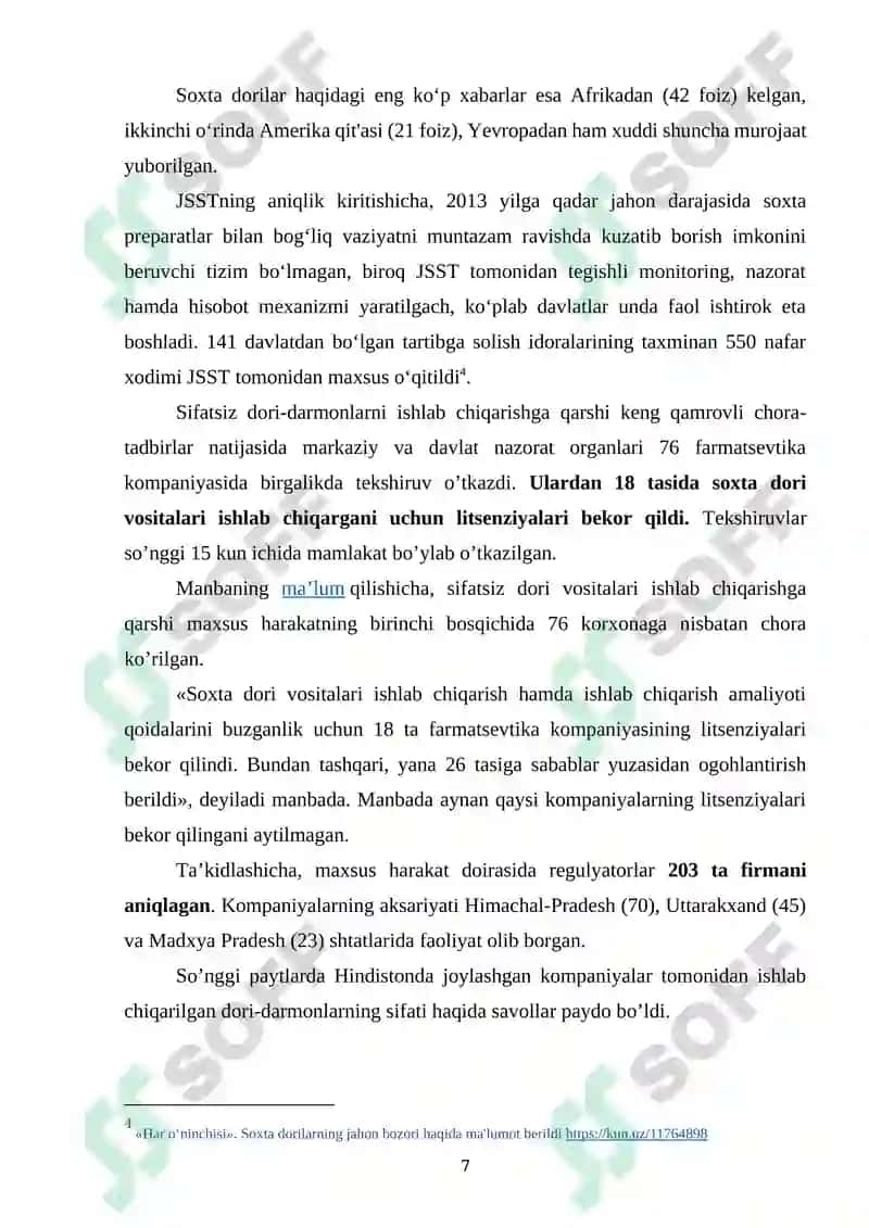 SOXTA DORI VOSITALARINI ISHLAB CHIQARISH VA MUOMALAGA CHIQARISH UCHUN JAVOBGARLIK 7