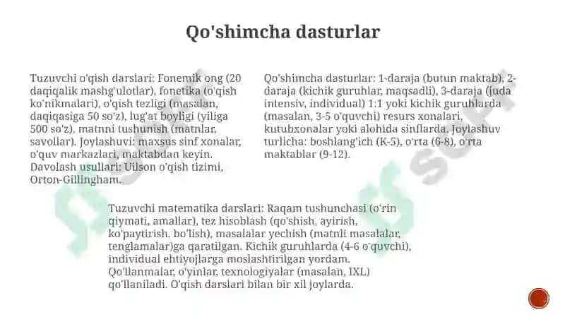 Korreksion sinflarining turlari 7