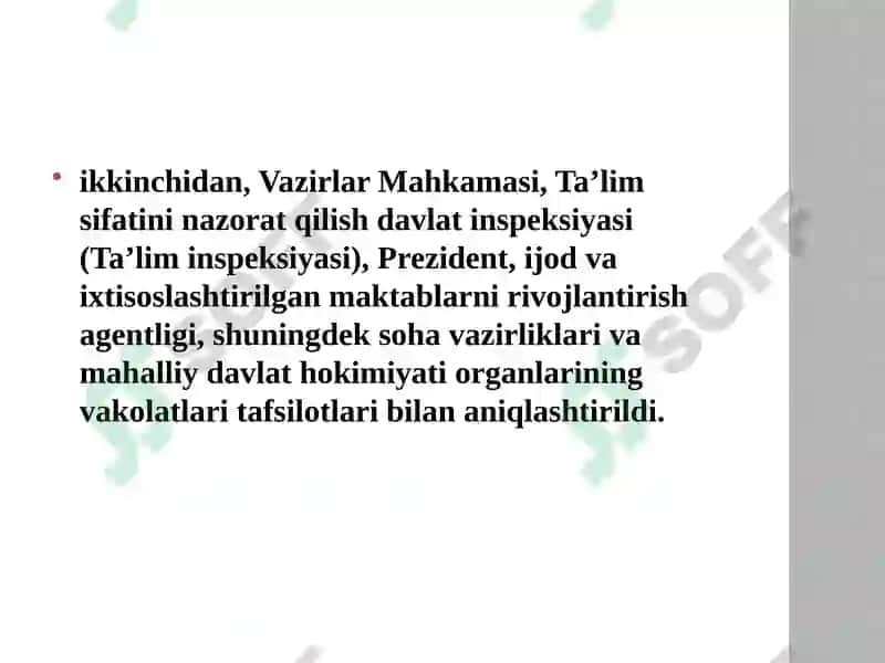 O'zbekiston Respublikasining qonuni "Ta'lim to'g'risida" 7