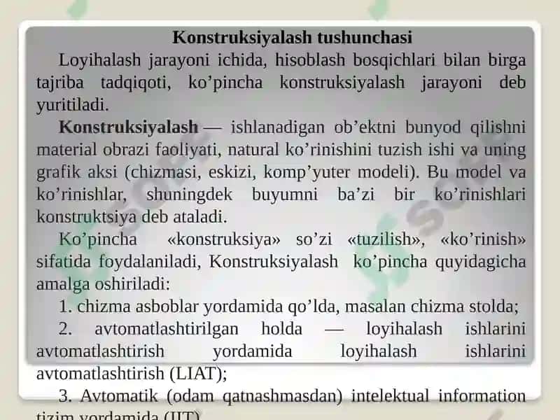 Zamonaviy avtomatlashtirilgan loyihalash tizimlari va ularni texnik sohalarda qo’llanilishi 7